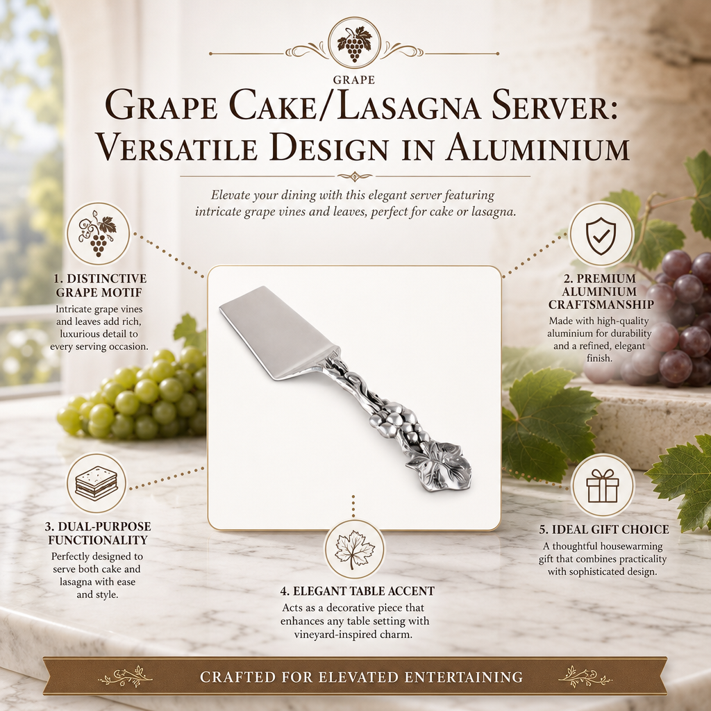 Grape Cake/Lasagna Server: Versatile Design in Aluminium