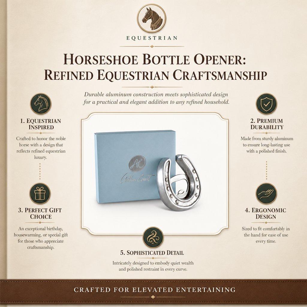 Horseshoe Bottle Opener: Refined Equestrian Craftsmanship