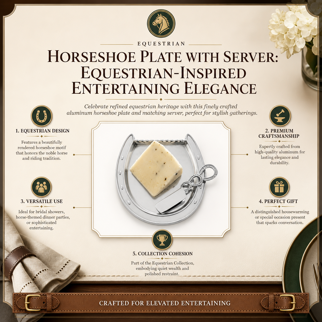 Horseshoe Plate with Server: Equestrian-Inspired Entertaining Elegance