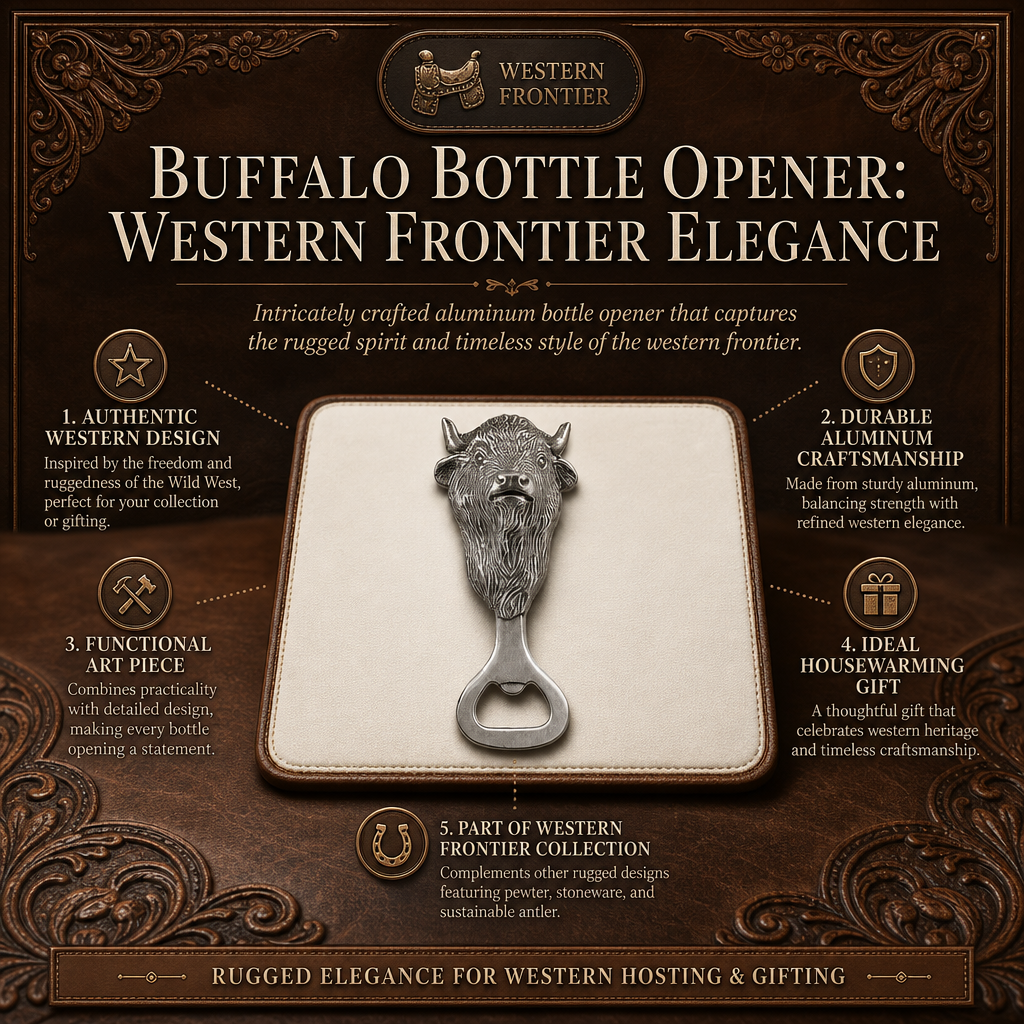 Buffalo Bottle Opener: Western Frontier Elegance
