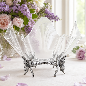 Butterfly Stand Acrylic Bowl 14 12