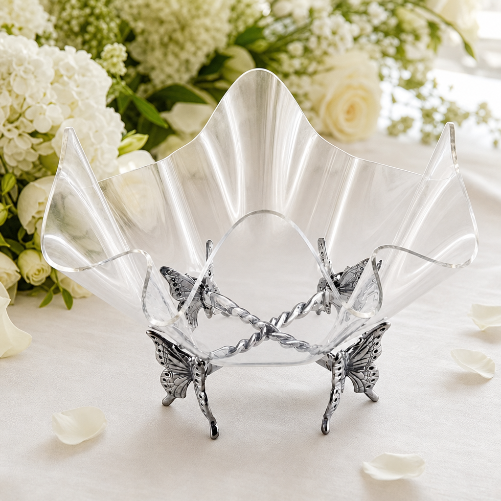 Butterfly Stand Acrylic Bowl 14 5