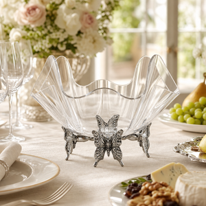 Butterfly Stand Acrylic Bowl 14 18