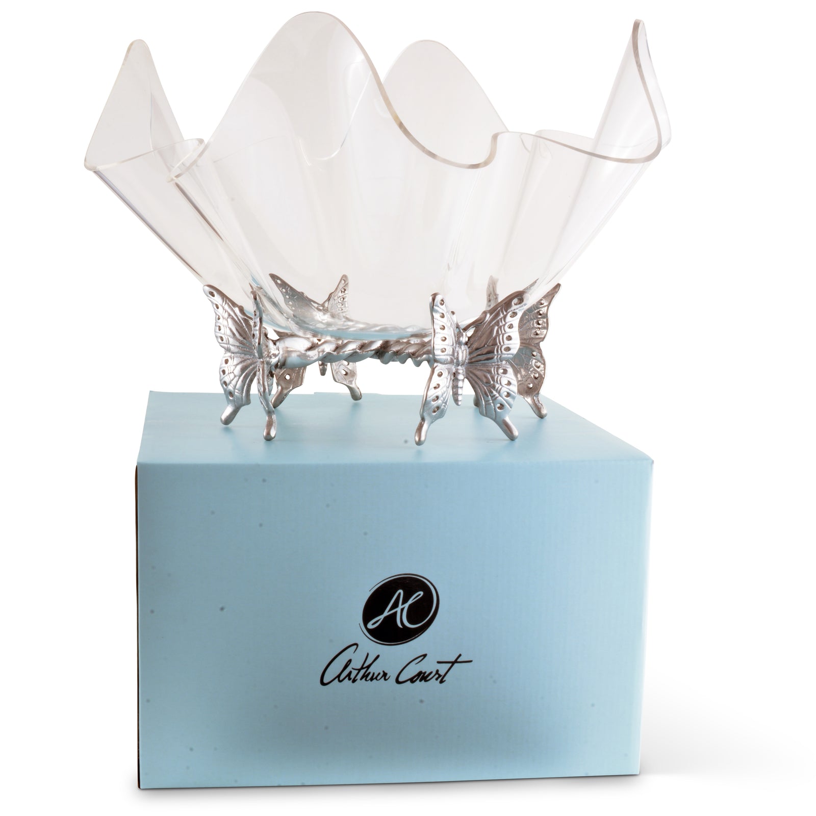 Butterfly Stand Acrylic Bowl 14 10