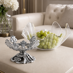 Fleur-De-Lis Stand Acrylic Bowl 11 3