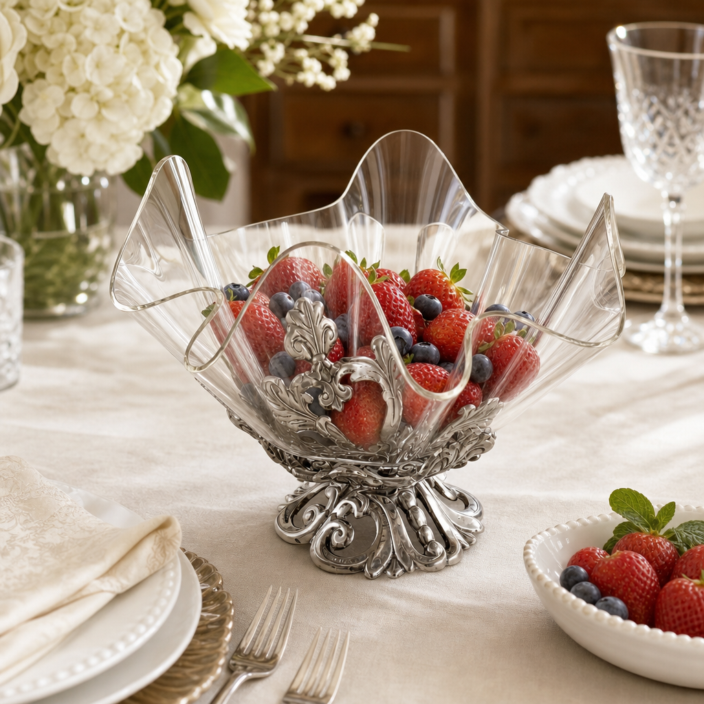 Fleur-De-Lis Stand Acrylic Bowl 11 6