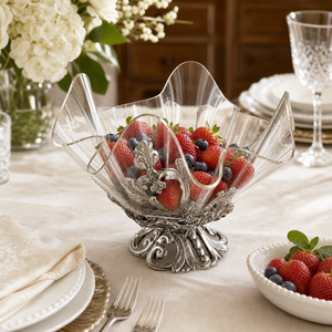 Fleur-De-Lis Stand Acrylic Bowl 11 6