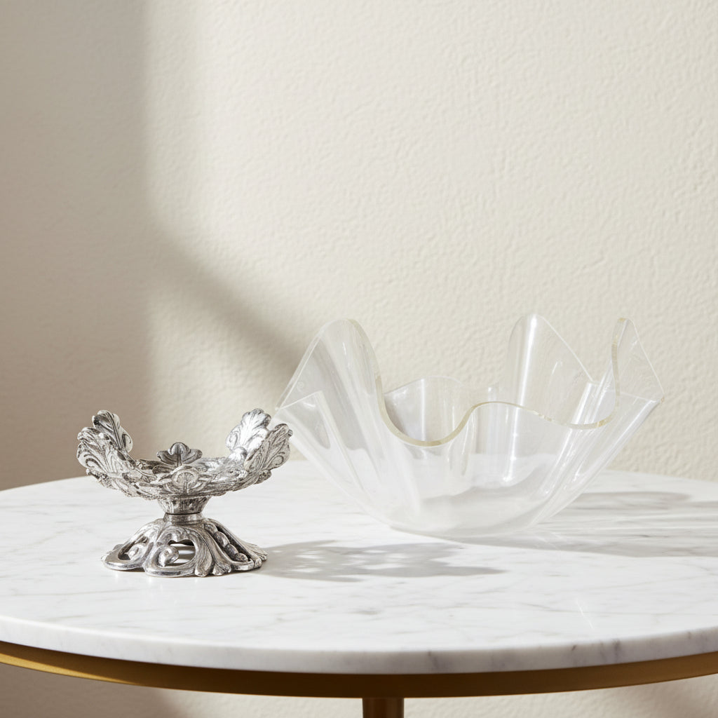 Fleur-De-Lis Stand Acrylic Bowl 11 12