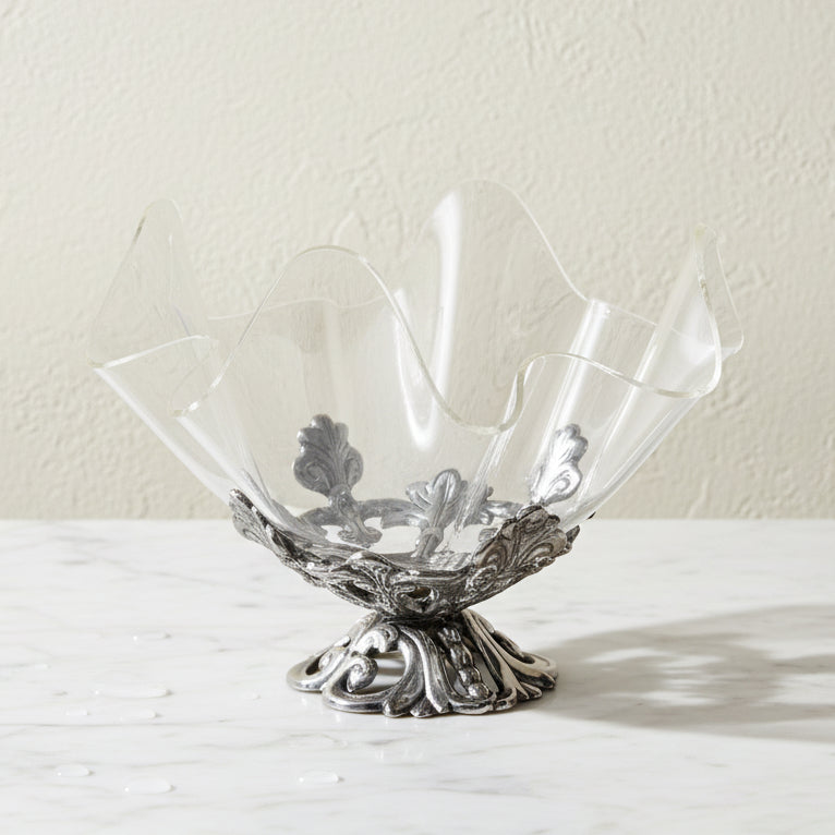 Fleur-De-Lis Stand Acrylic Bowl 11 13
