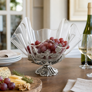 Fleur-De-Lis Stand Acrylic Bowl 14 6