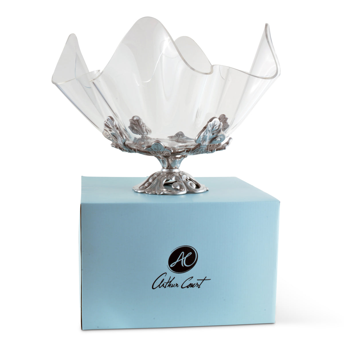 Fleur-De-Lis Stand Acrylic Bowl 14 8