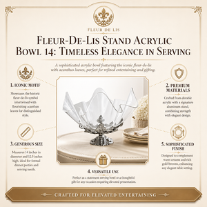Fleur-De-Lis Stand Acrylic Bowl 14 10