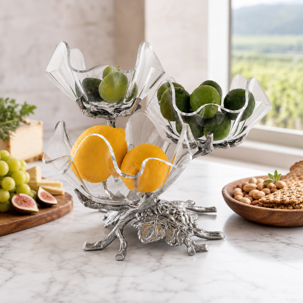 Grape Acrylic Bowls 3-Tiered Stand 7