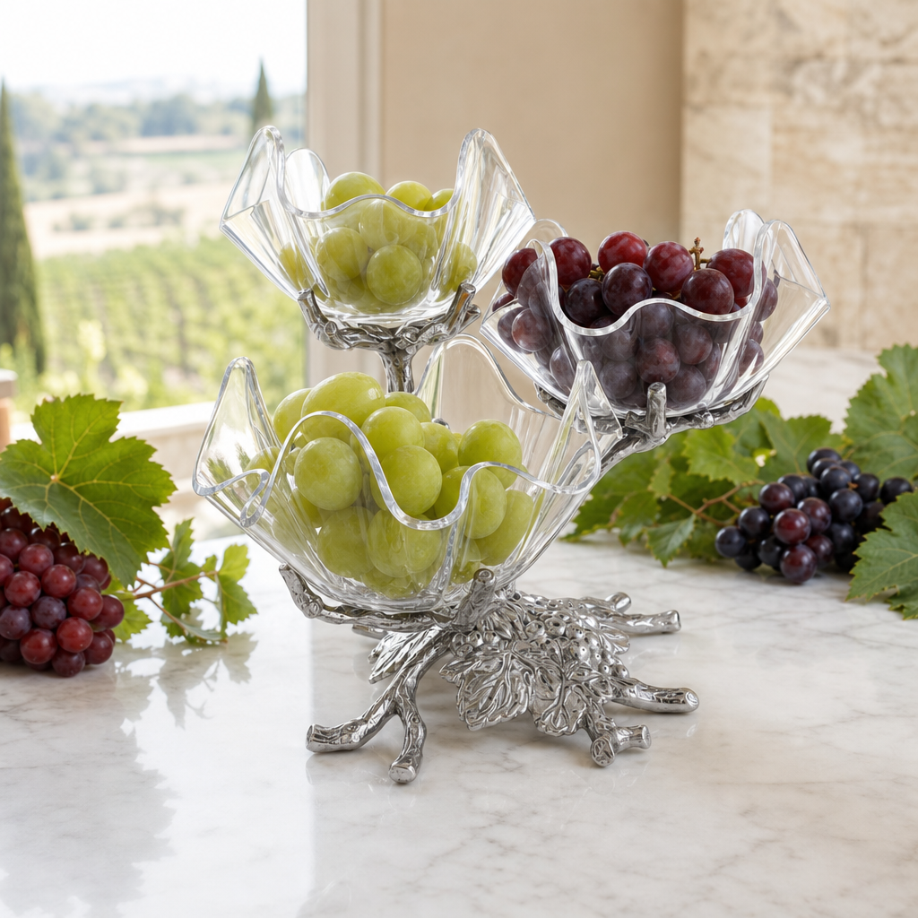 Grape Acrylic Bowls 3-Tiered Stand 4