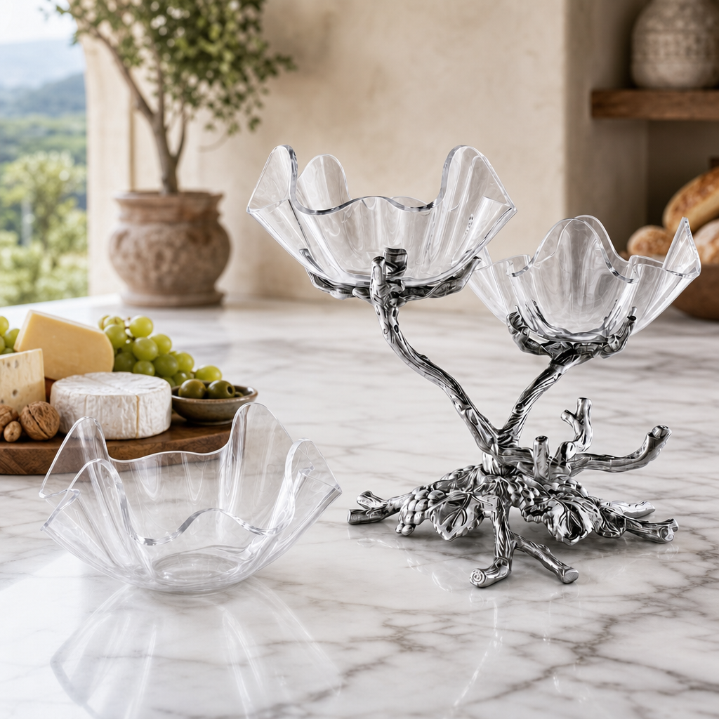 Grape Acrylic Bowls 3-Tiered Stand 10