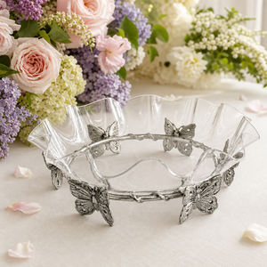 Butterfly Stand Acrylic Bowl 16 11