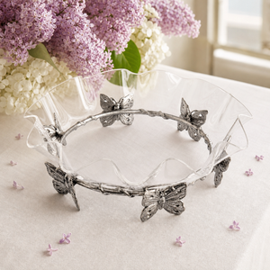 Butterfly Stand Acrylic Bowl 16 5