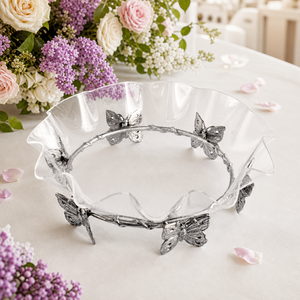 Butterfly Stand Acrylic Bowl 16 13