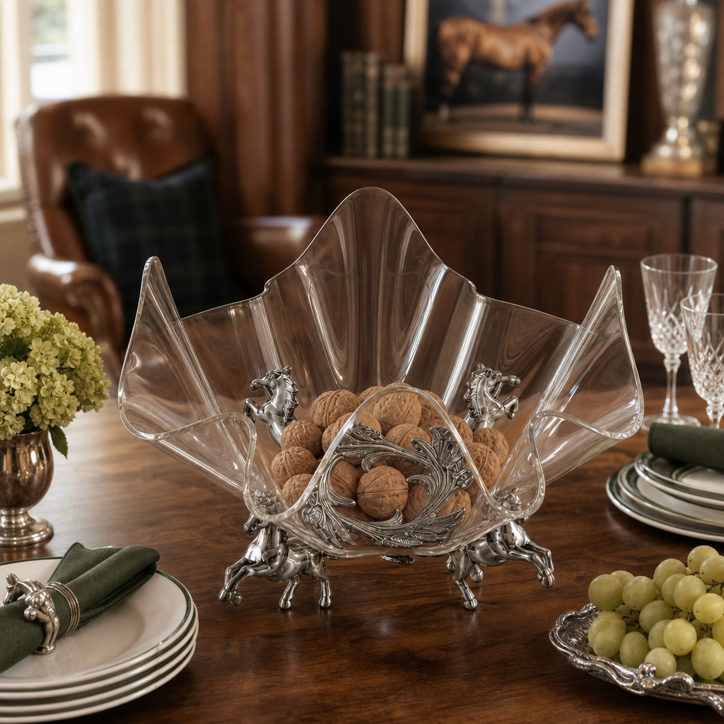 Horse Stand Acrylic Bowl 14 9