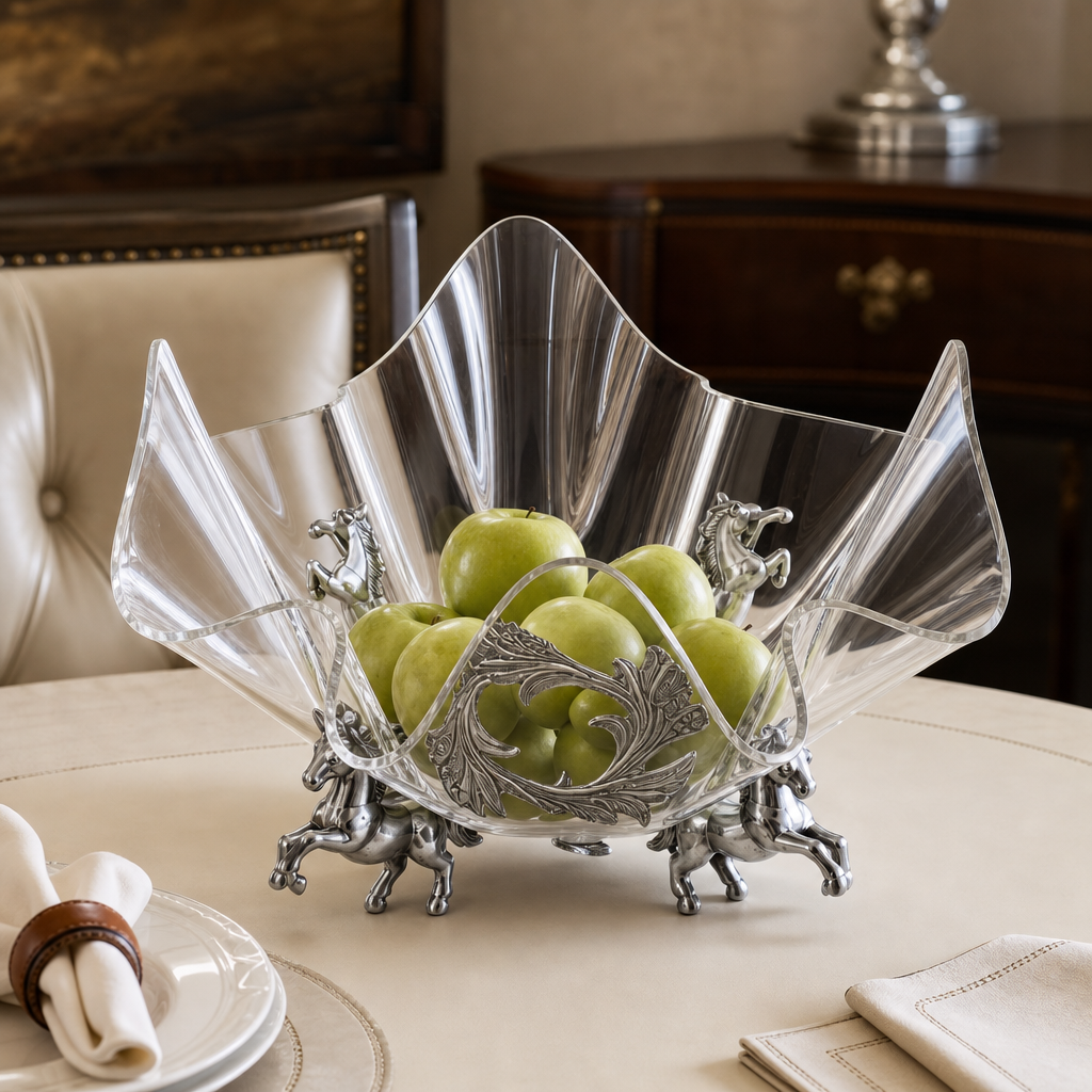 Horse Stand Acrylic Bowl 14 5
