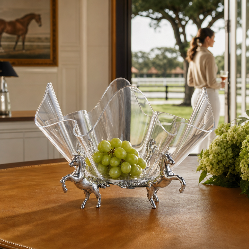 Horse Stand Acrylic Bowl 14 13
