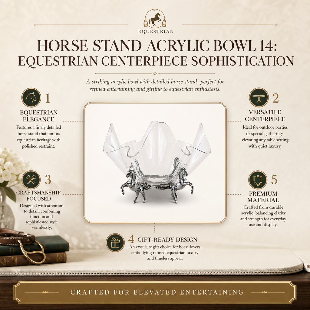 Horse Stand Acrylic Bowl 14: Equestrian Centerpiece Sophistication