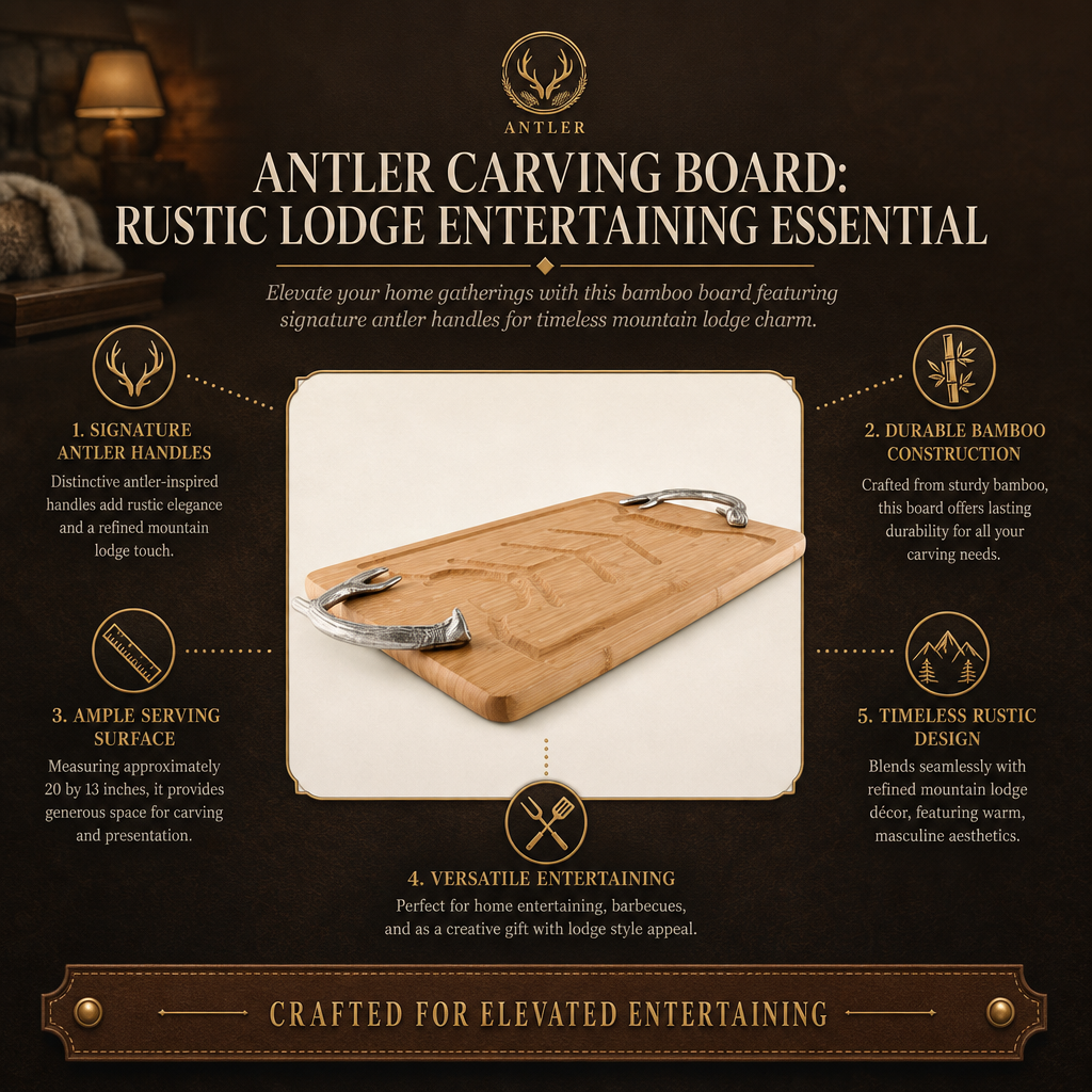 Antler Carving Board: Rustic Lodge Entertaining Essential
