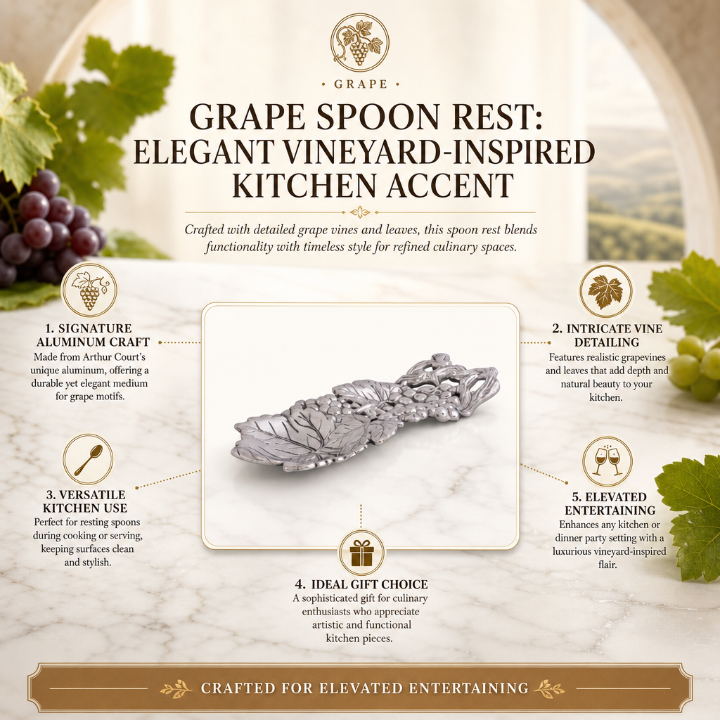 Grape Spoon Rest: Elegant Vineyard-Inspired Kitchen Accent