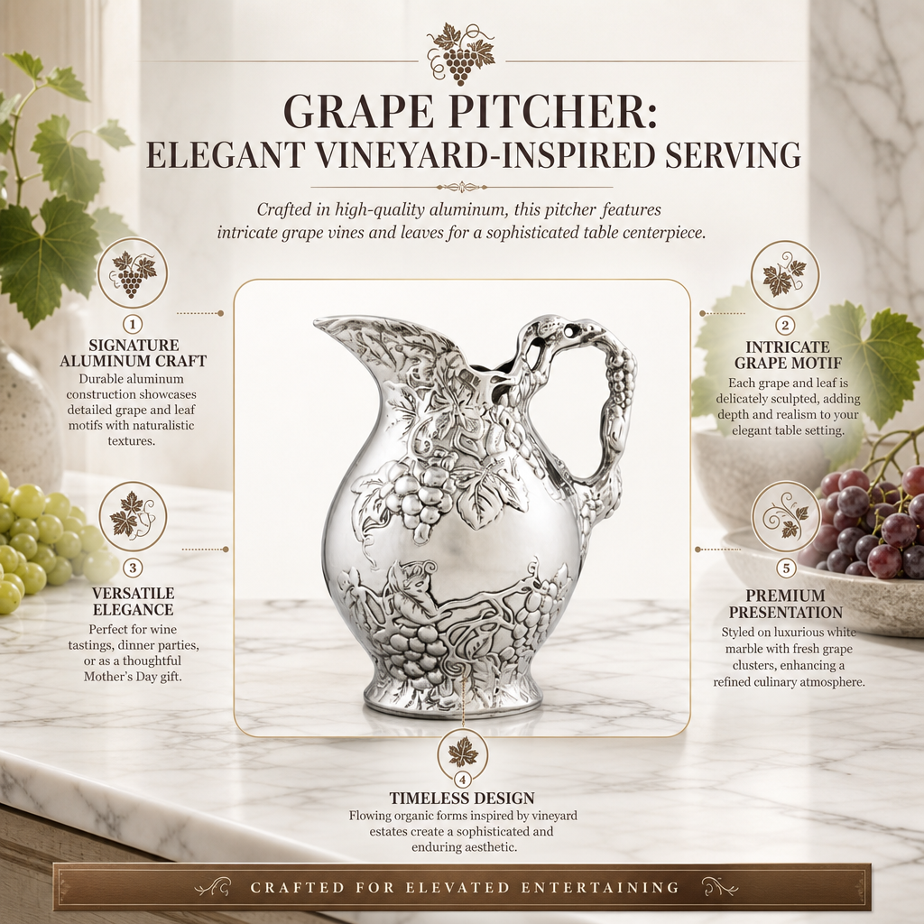 Grape Pitcher: Elegant Vineyard-Inspired Serving