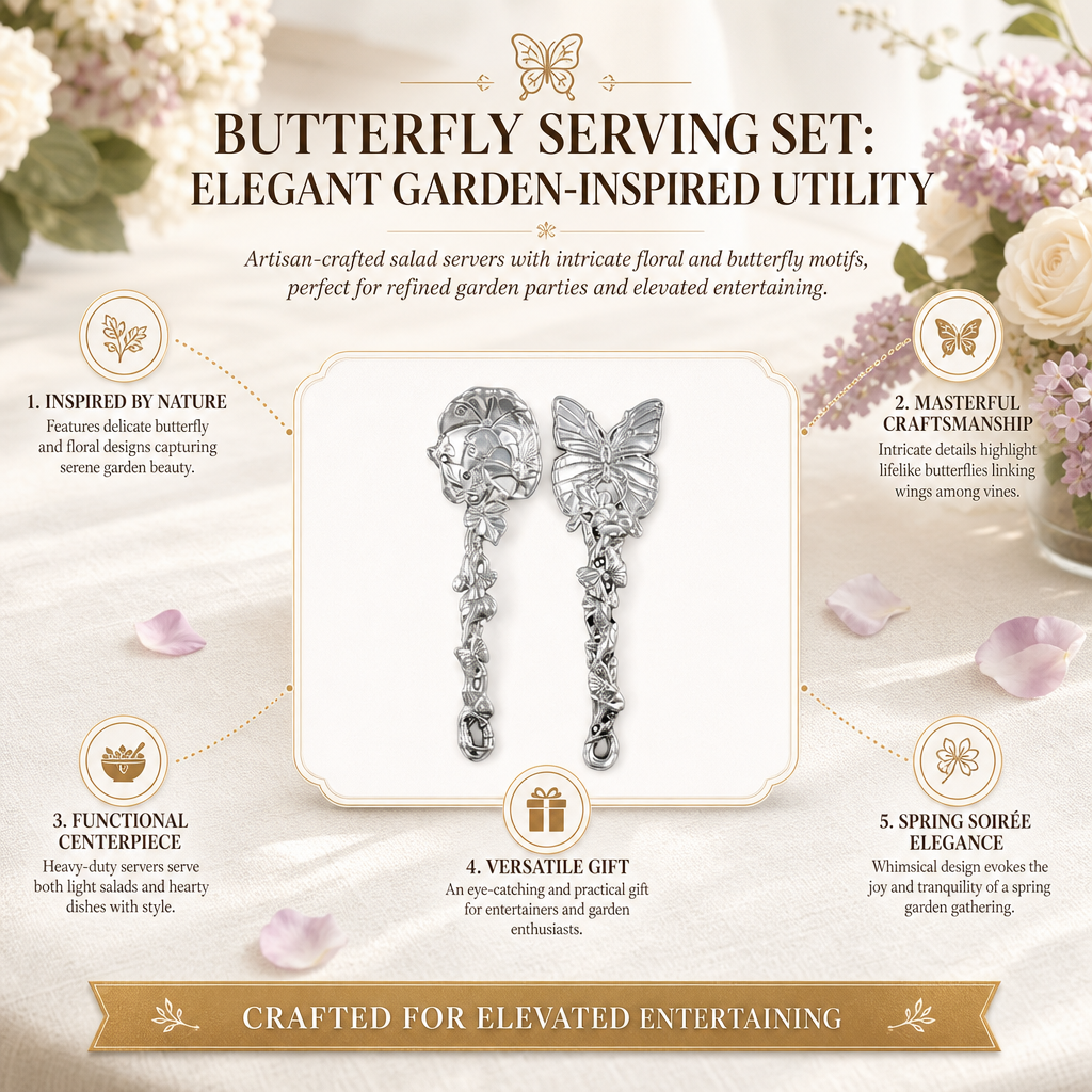 Butterfly Serving Set: Elegant Garden-Inspired Utility