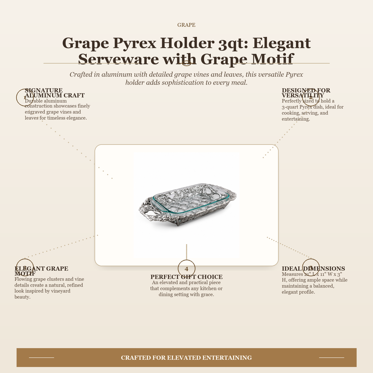 Grape Pyrex Holder 3qt 11