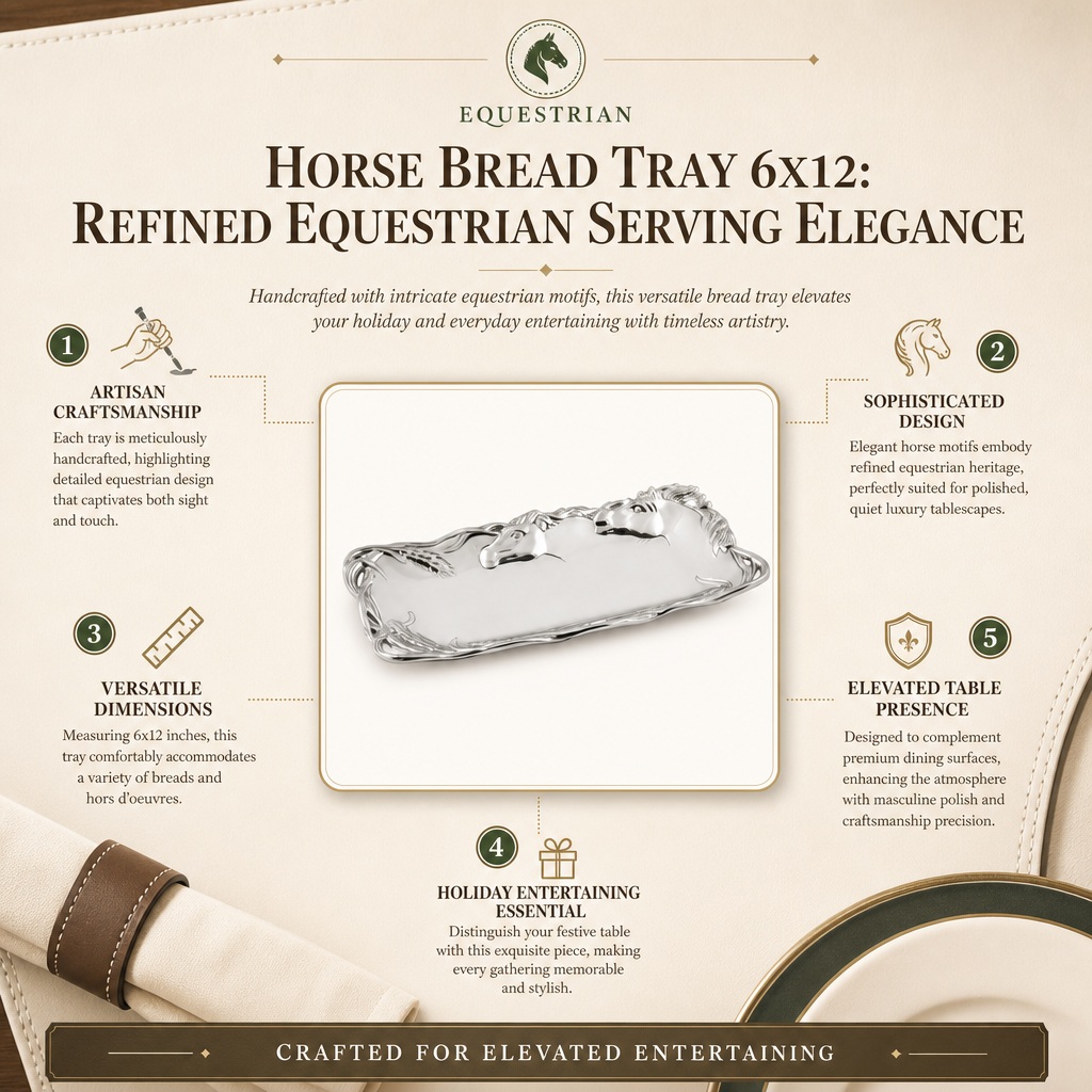 Horse Bread Tray 6x12: Refined Equestrian Serving Elegance