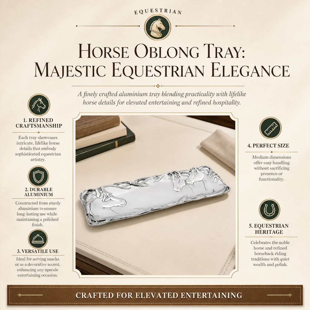 Horse Oblong Tray: Majestic Equestrian Elegance