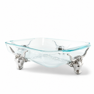 Long Horn Steer Pyrex Holder 3qt 1