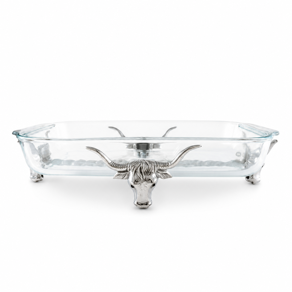Long Horn Steer Pyrex Holder 3qt 8