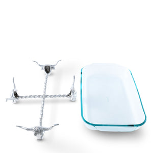 Long Horn Steer Pyrex Holder 3qt 15