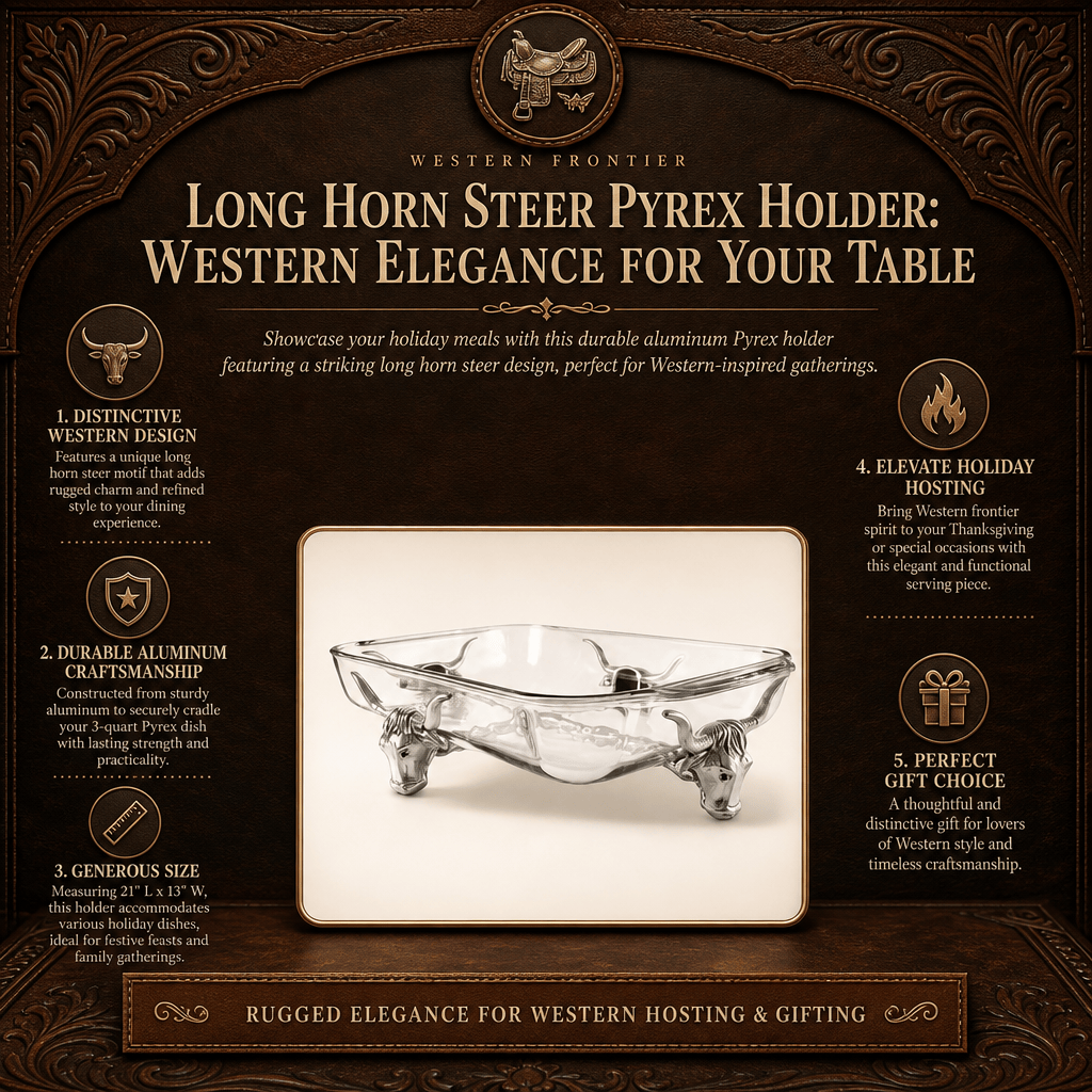 Long Horn Steer Pyrex Holder: Western Elegance for Your Table