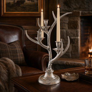 Three-Light Metal Antler Candlestick 6