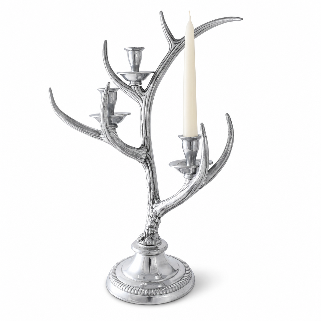 Three-Light Metal Antler Candlestick 1