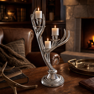 Three-Light Metal Antler Candlestick 7