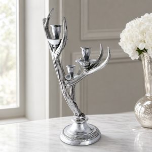 Three-Light Metal Antler Candlestick 10