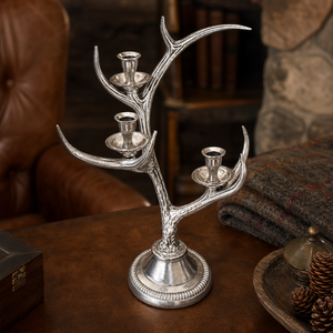 Three-Light Metal Antler Candlestick 5