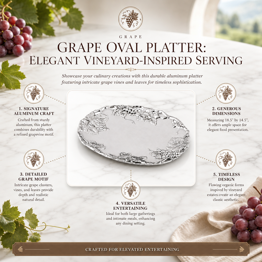Grape Oval Platter: Elegant Vineyard-Inspired Serving