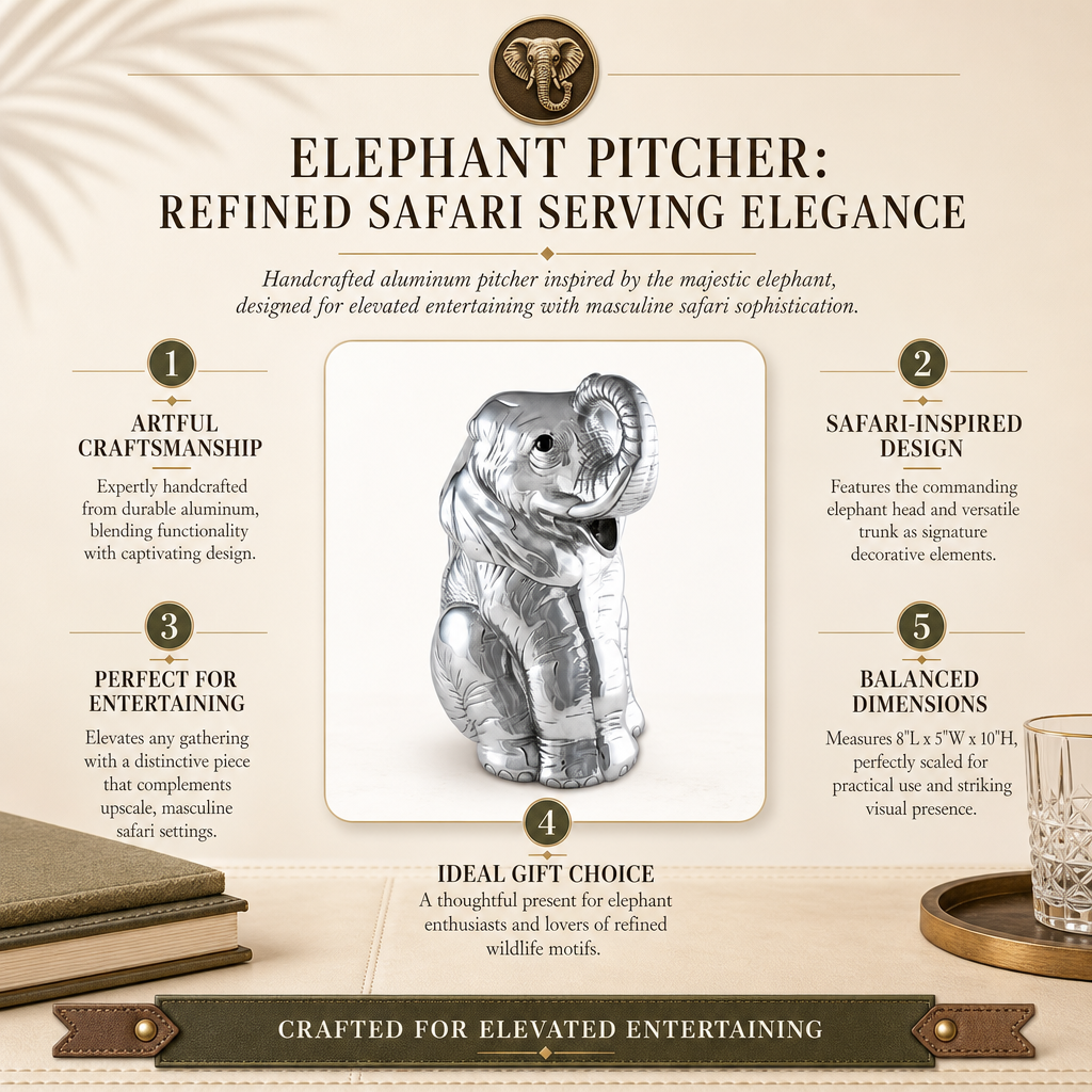 Elephant Pitcher: Refined Safari Serving Elegance