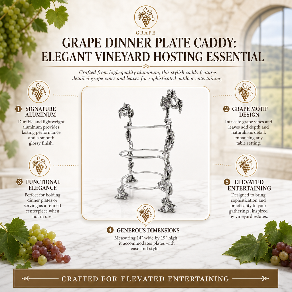 Grape Dinner Plate Caddy: Elegant Vineyard Hosting Essential