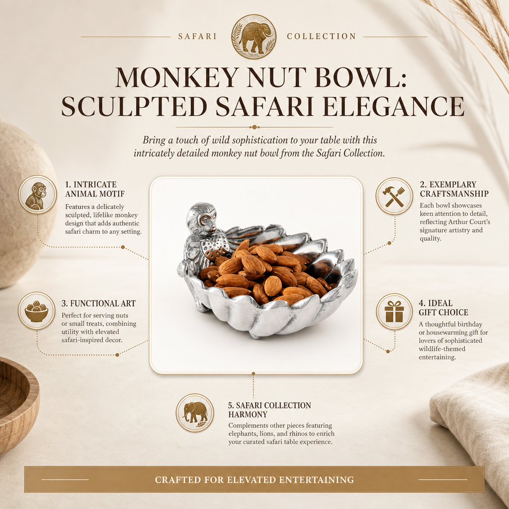 Monkey Nut Bowl: Sculpted Safari Elegance