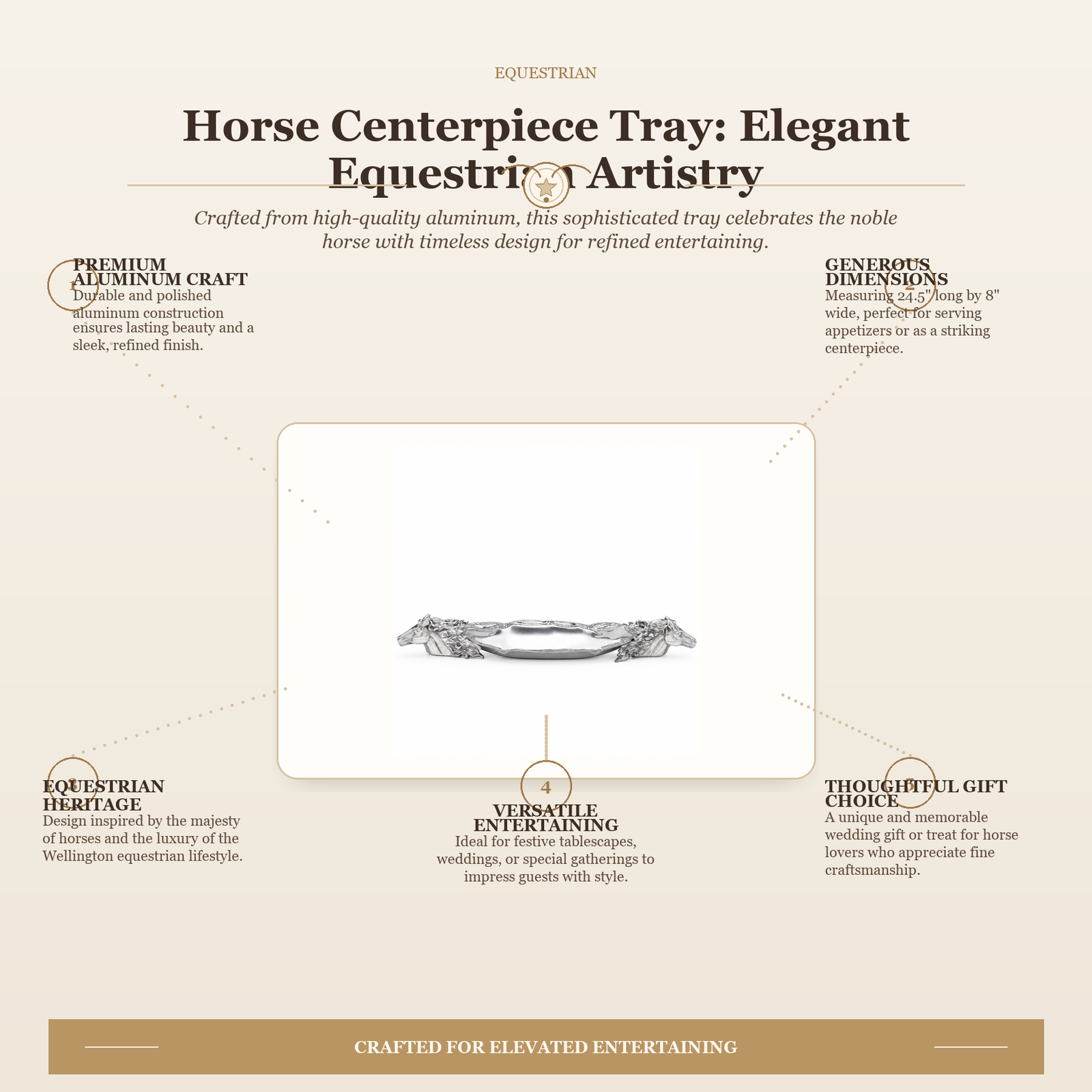 Horse Centerpiece Tray: Refined Equestrian Elegance