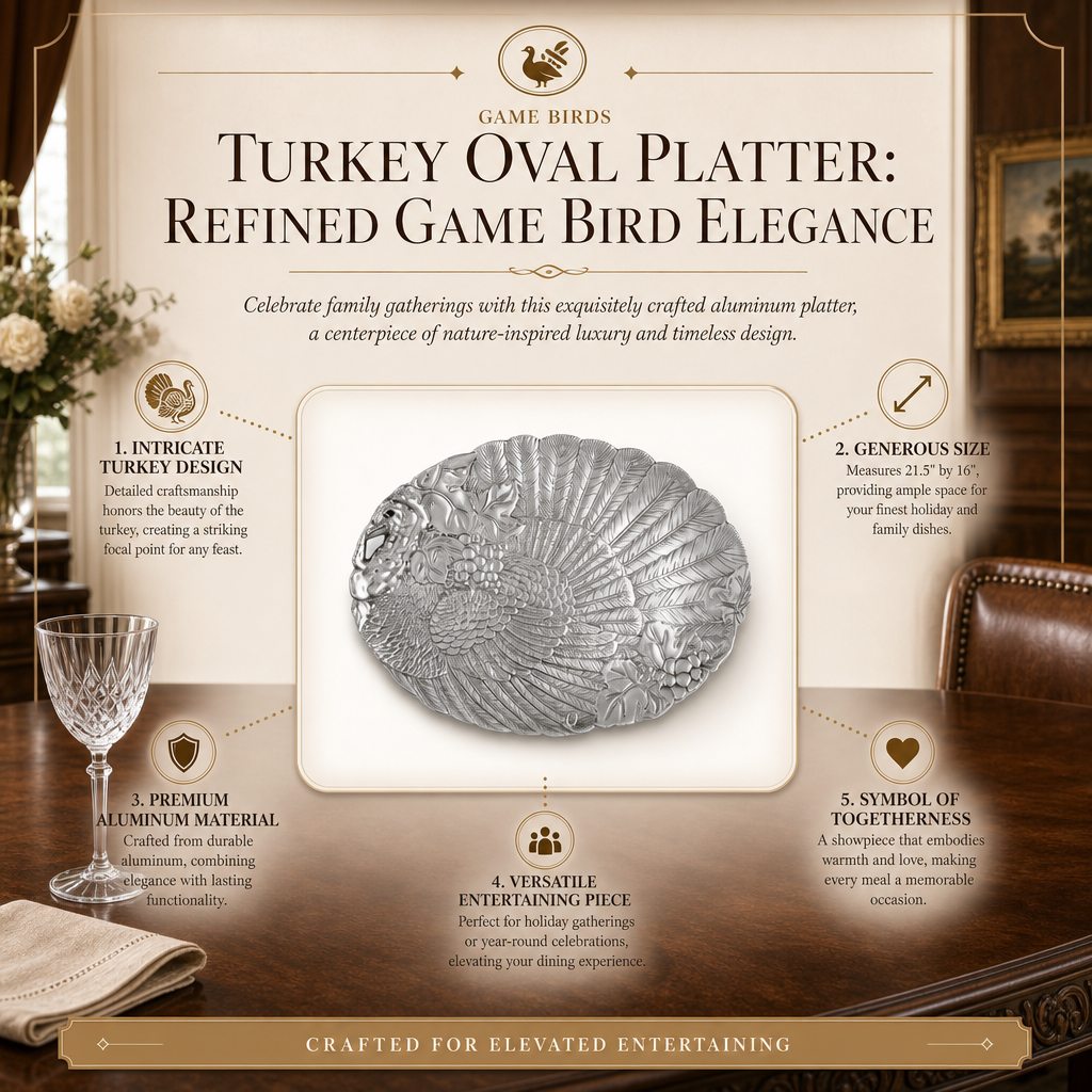 Turkey Oval Platter: Refined Game Bird Elegance