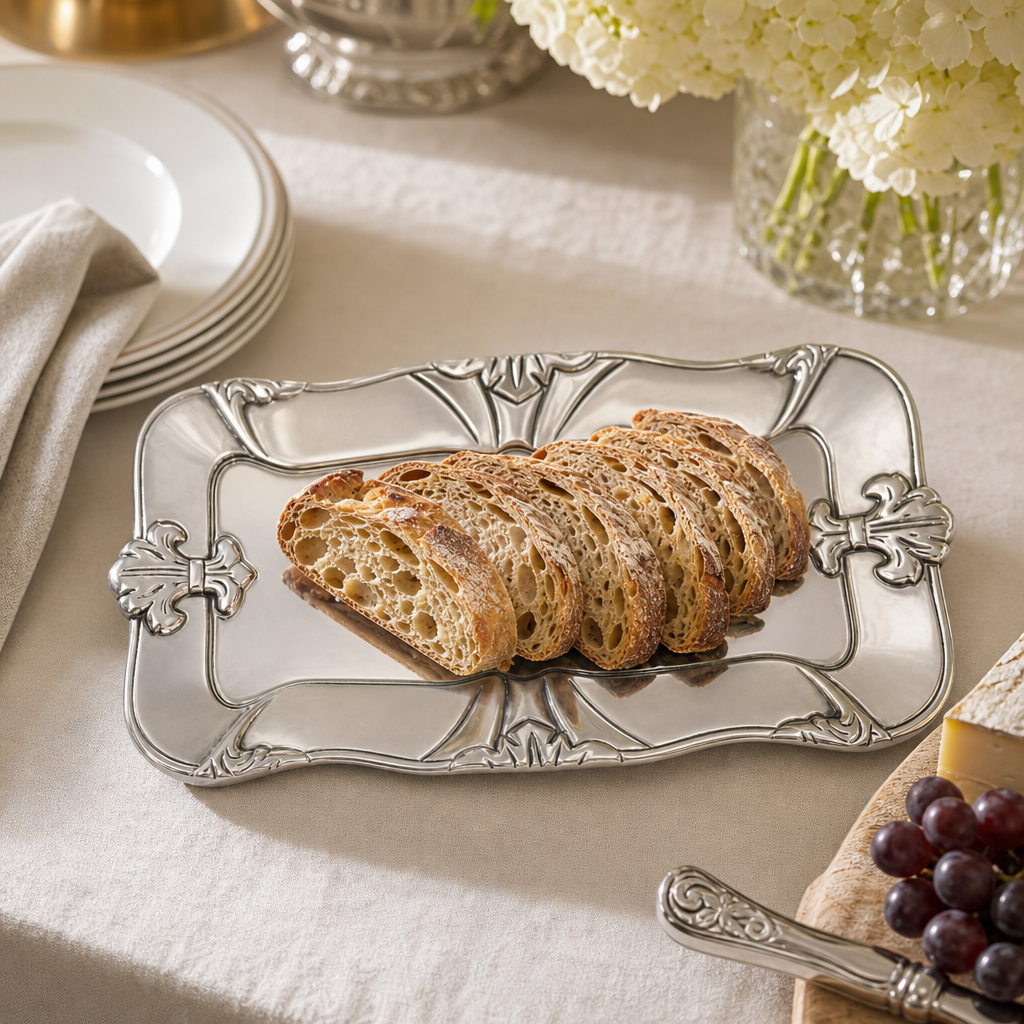 Fleur-De-Lis Bread Tray 6x12 6