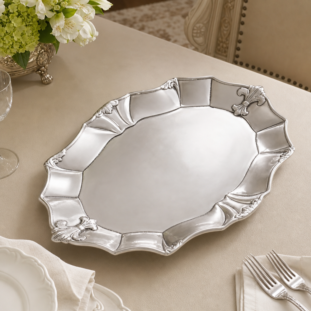 Fleur-De-Lis Oval Platter 1